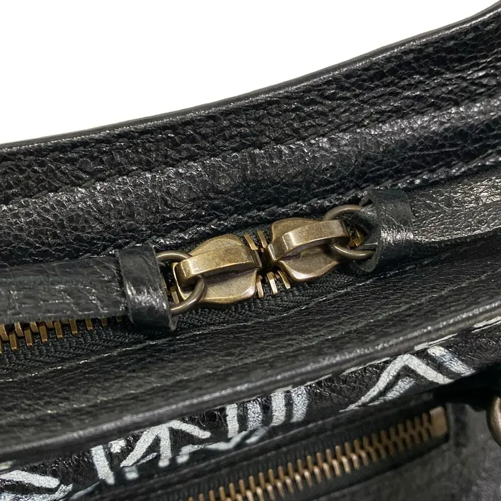 Balenciaga Graphic Classic City S Handbag 431621 Black White